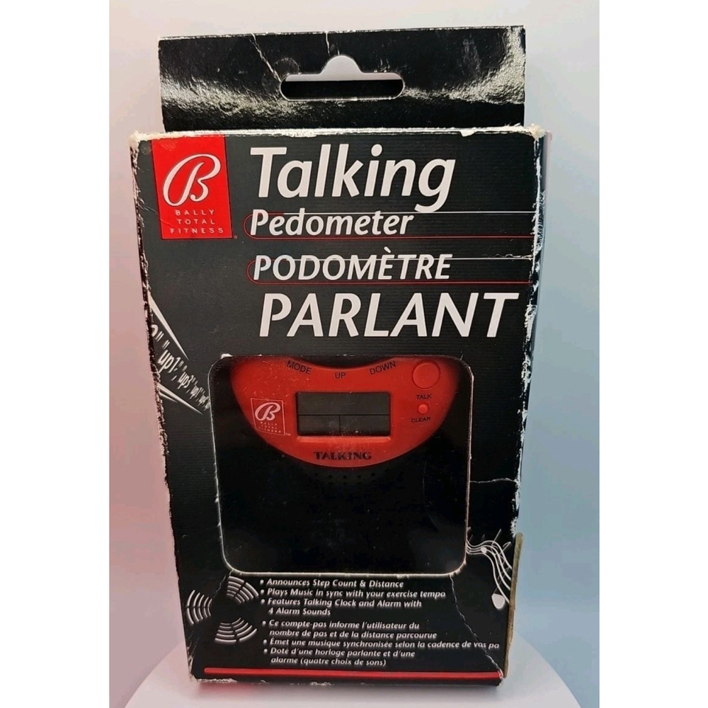 Bally Total Fitness Talking Pedometer BF7628RE New Open Box Vintage 2001
